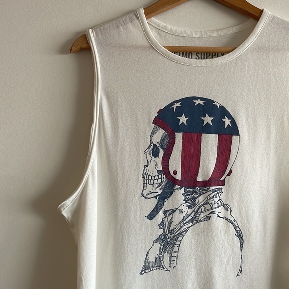 NWT Mossimo anerican motorcycle skull tank sz L - Picture 2 of 7